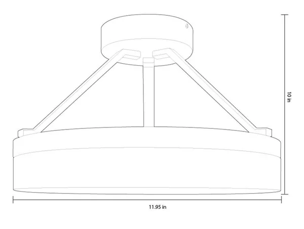 Allen + Roth Lynnpark 11.95-in Brushed Nickel LED Semi-Flush Mount Light, SFL11BNK