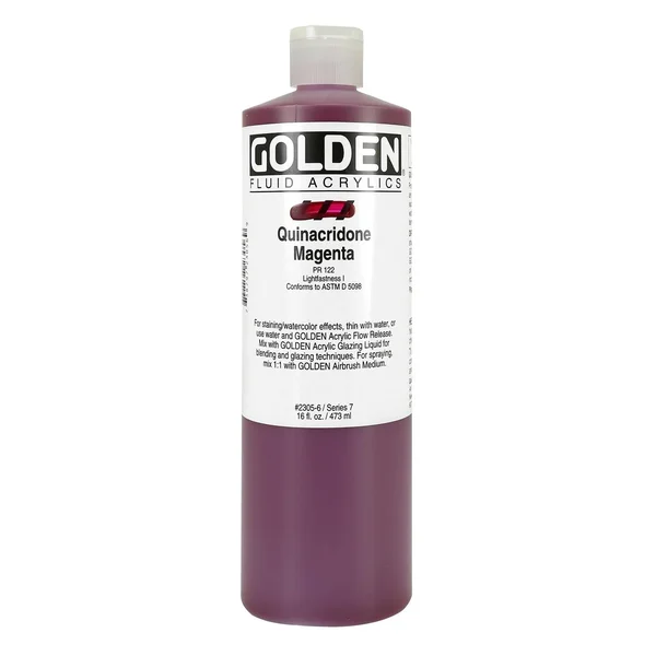 Golden Fluid Acrylic Quinacridone Magenta 16 oz