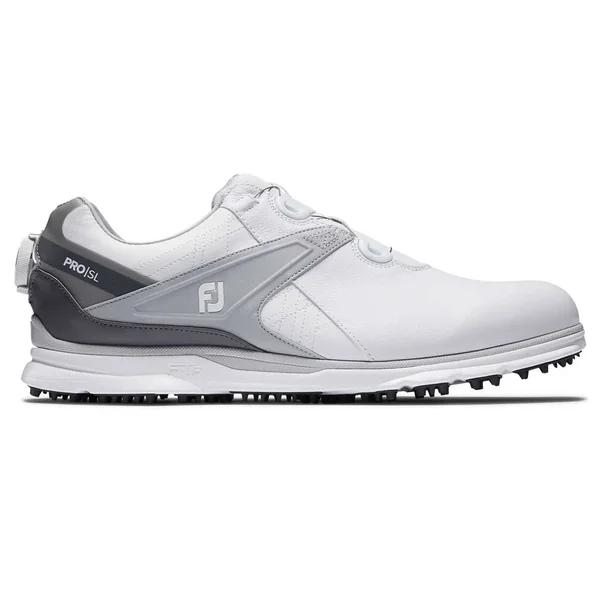 FootJoy Men's Pro/SL Boa Golf Shoes, White/Grey, 7 W US