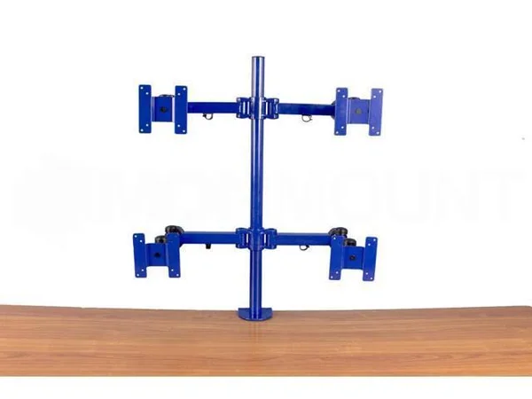 MonMount Quad LCD Stand Desk Clamp Holds Upto 4 27x22 LCD Monitors, Blue (LCD-2020BL)