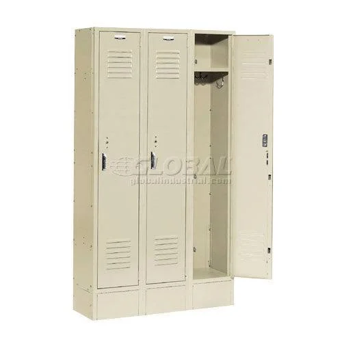 Global Industrial 254109TN 12 x 12 x 60 in. Single Tier Infinity Locker with 1 Door Ready to Assemble Tan