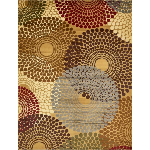 Unique Loom Java Barista Area Rug - 9& x 12& Beige