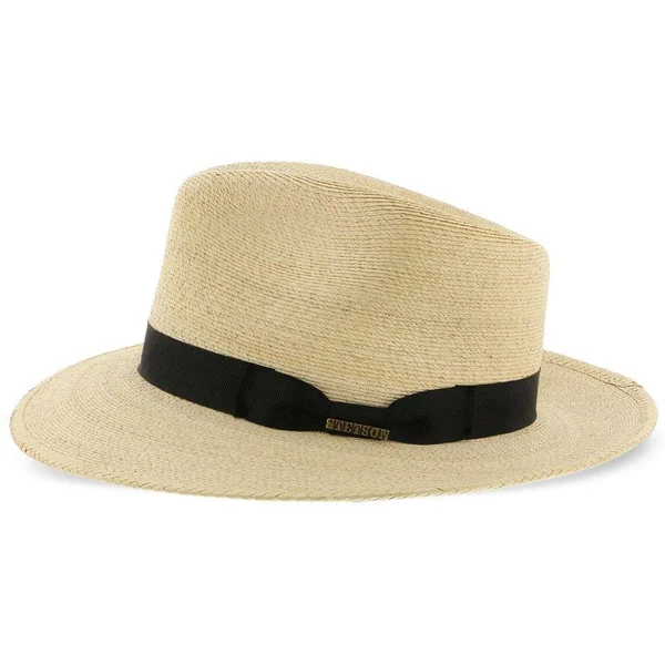 Stetson Rushmore - Palm Fedora Hat Natural - Large Straw