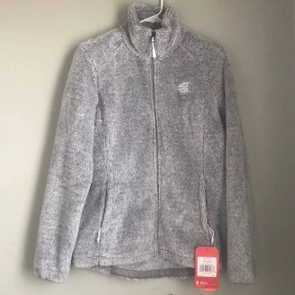 The North Face Women's Osito 2 Jacket TNF White - Metallic Silver Stripe M