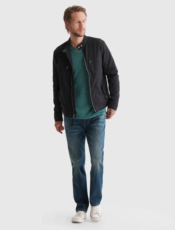 Lucky Brand Venice Burnout V-Neck Tee Men's Clothing June Bug : LG