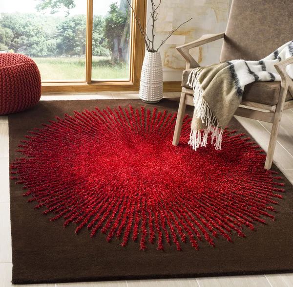 Safavieh Soho 655 Area Rug, Brown, Red, 6& x 6& Square