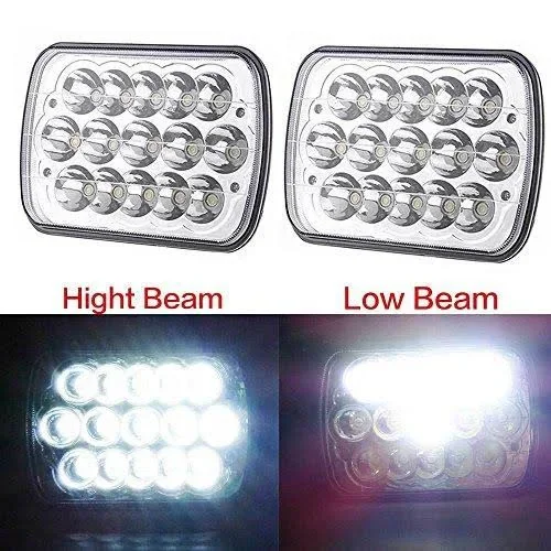2pcs 7 X6 LED Headlights High Low Sealed Beam Headlamp 45W H6052 H6054 for Ford E-150 E-250 E-350