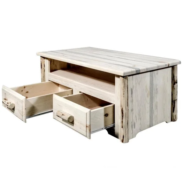 Montana Collection Two Drawer Sitting Chest/Entertainment Center, Ready to Finish
