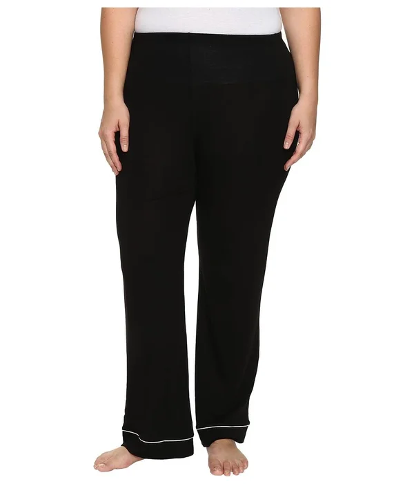 Cosabella Plus Size Bella PJ Long Sleeve Top and Pants PJ Set - Black