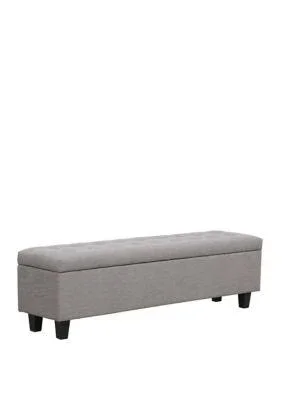 Abbyson Collins Tufted Storage Ottoman - Grey