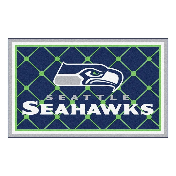 Fanmats Seattle Seahawks Floor Rug - Blue/White/Grey, 4& x 6&