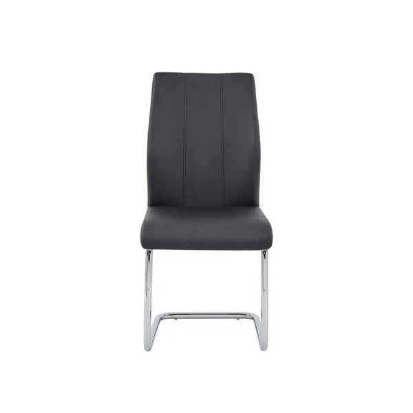 Gudmund 2-Piece Modern Dining Chairs in White Faux Leather