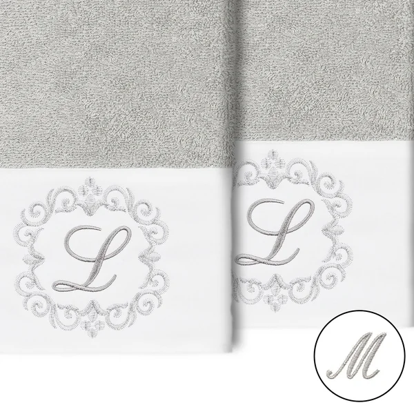 Linum Home Textiles 100% Turkish Cotton Monica 2pc Embellished Hand Towel Set - Size: 16 inch x 30 inch, Brown