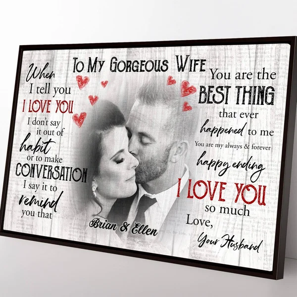 Canvas Anniversary Christmas Birthday Valentines Day Gift Ideas for Women Her Wife I Tell You I Love You Husband Personalize Nam