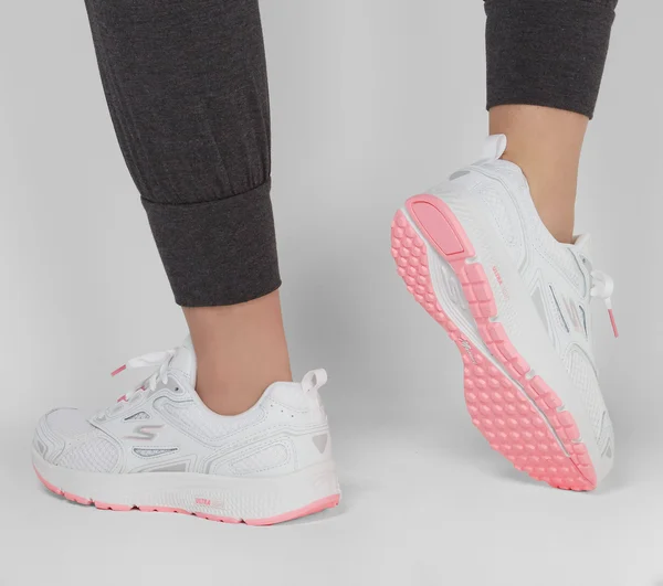 Skechers Women's GOrun Consistent Running Shoes, White/Pink, 6.5