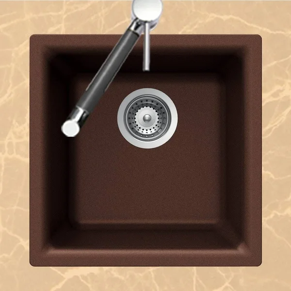 Houzer E-100 Quartztone Series Granite Dual Mount Bar/Prep Sink - Sand