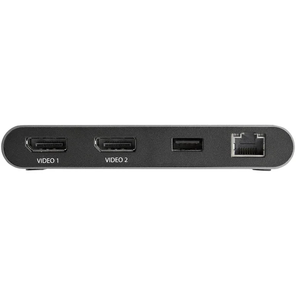 StarTech.com Thunderbolt 3 Mini Dock with Portable Dual Monitor TB3 Docking Station DisplayPort 4K 60Hz with 1x USB-A - GbE with