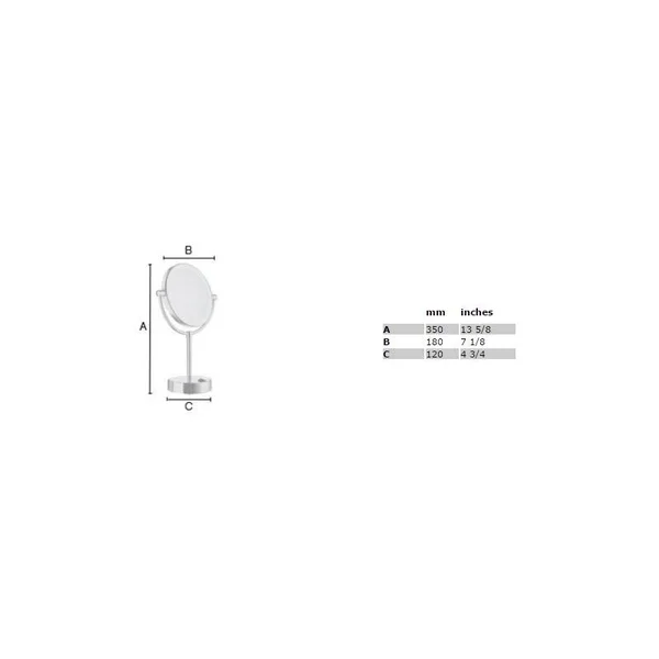 Smedbo Dual Lighted 2 Sided Make-Up Mirror in Polished Chrome Finish