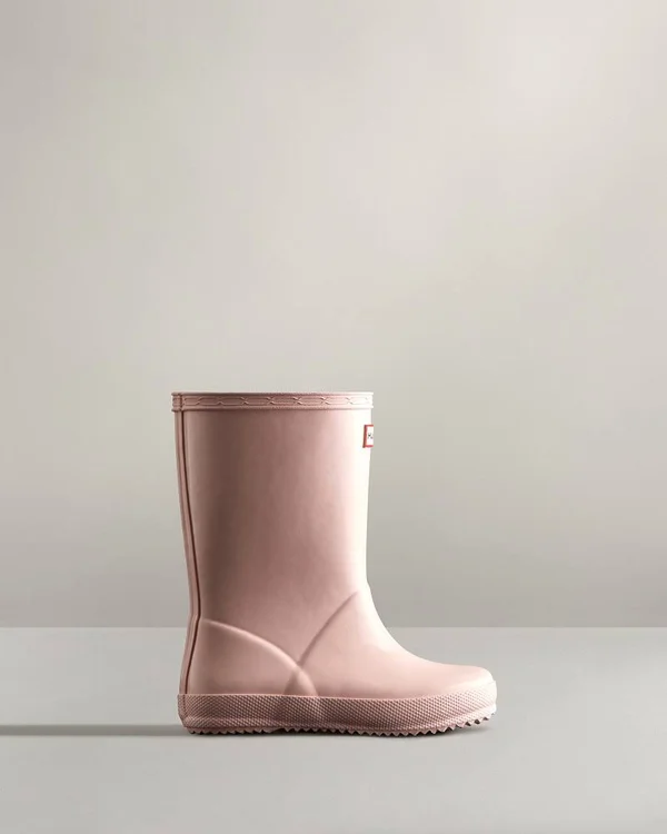 Hunter Pink Rain Boots - Original Kids First Classic Gloss Rain Boots - Size US 2