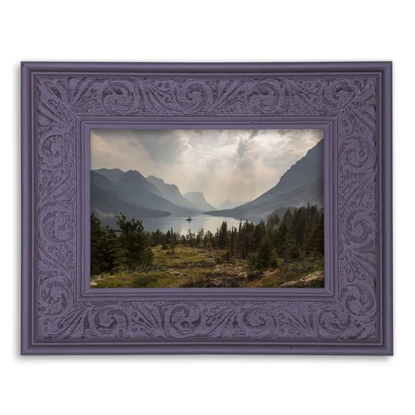 Modern Baroque Embossed Frame in Dusty Lilac - 12x22 x 16x22