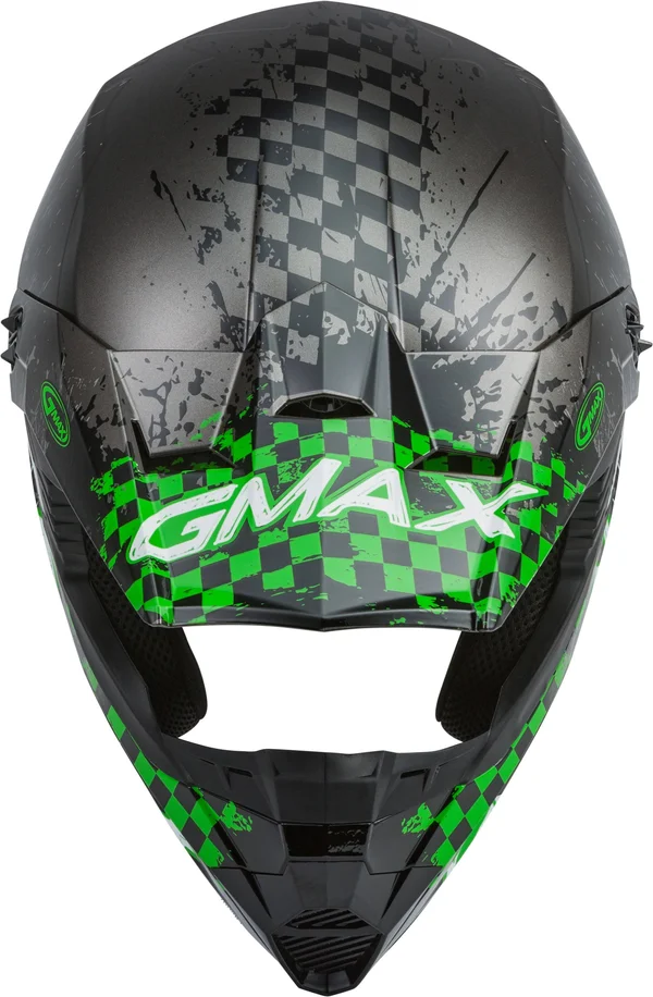 GMAX G3461800 Youth MX-46Y Off-Road Anim8 Helmet Dark Silver/Green YS