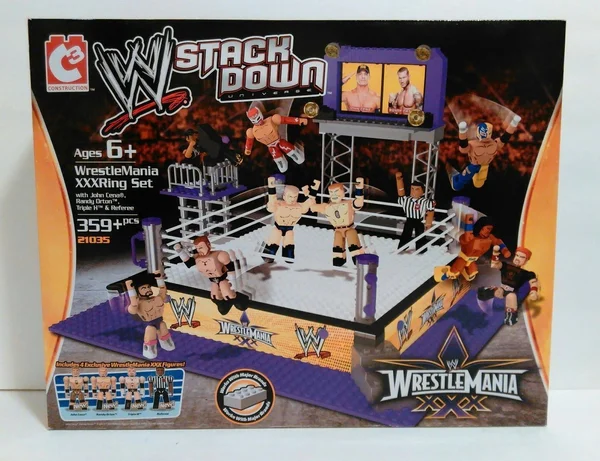 C3 WWE Wrestling Stack Down Set #21035 Wrestlemania XXX Ring