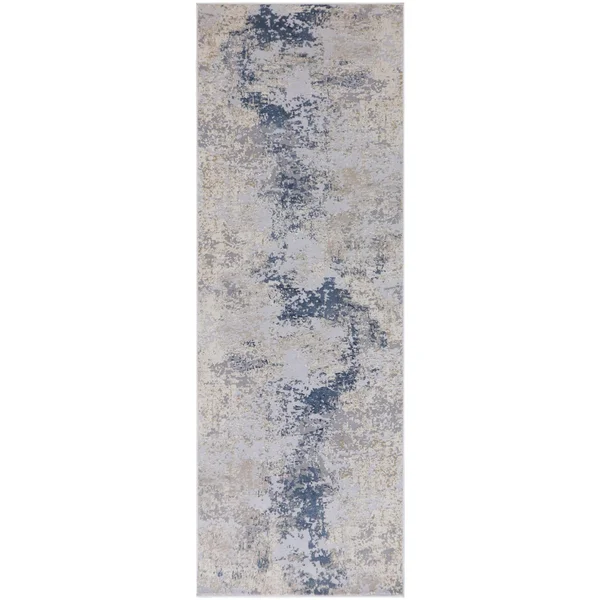 Modern Abstract Dakota Light Gray Blue Rug - 2&7x22 x 5&11x22