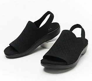 Traq by Alegria Knit Sport Sandals - Barett - Size EU37 (7-7.5), Black Diamond