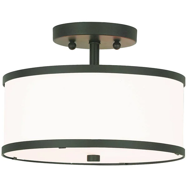 Livex Lighting 6366-91 Park Ridge - 2 Light Semi-Flush Mount Brushed Nickel
