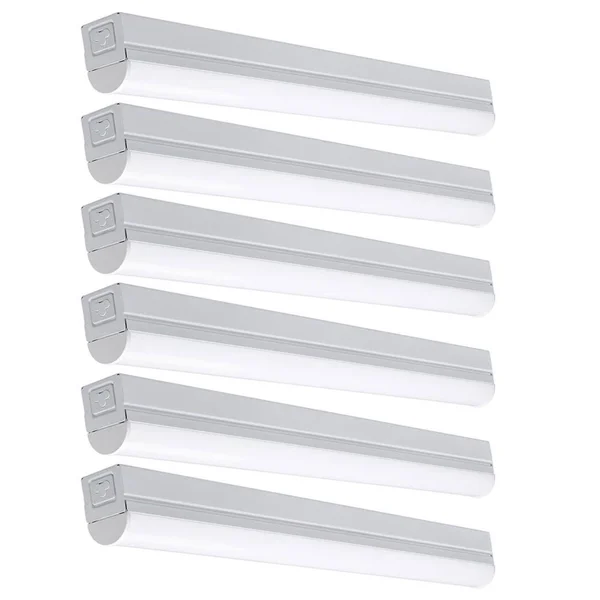 ETI 2 ft. 17-Watt Equivalent 900 Lumens Integrated LED White Strip Light Fixture 4000K Linkable Plug-In Direct Wire (6-Pack)