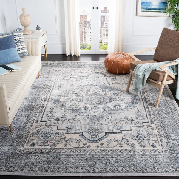 Safavieh Oregon Rug Collection ORE877M - Light Blue - Ivory - 8& x 10&