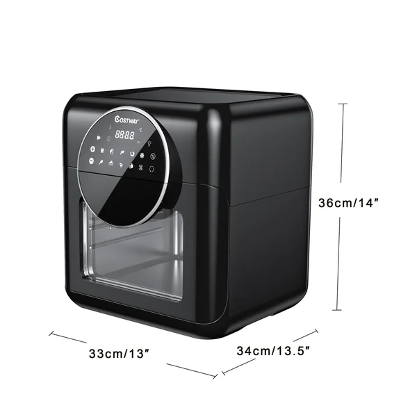 Costway 8-in-1 Air Fryer 10.6QT Digital Toaster Oven Rotisserie w/ Accessories - Black