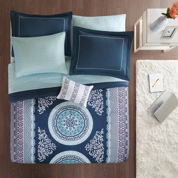 Intelligent Design - Loretta Comforter and Sheet Set - Navy - Queen