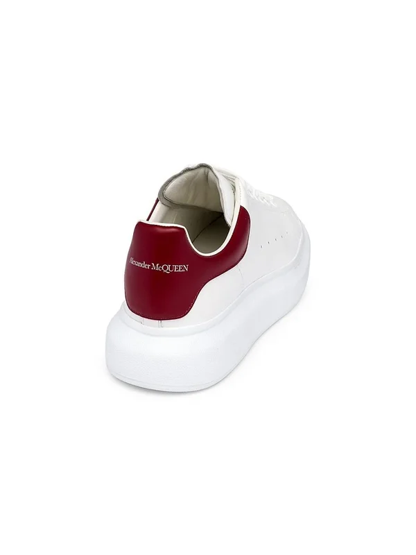 Alexander McQueen Men's Oversized Leather Low-top Sneakers, White/Grey, Men's, 11D, Sneakers & Trainers Low-top Sneakers