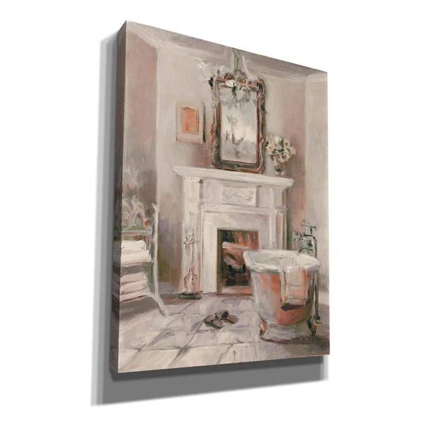 Epic Graffiti French Bath IV Gray and Blush by Marilyn Hageman - Giclee Canvas Wall Art, 12x22X16x22 16x22 x 18x22