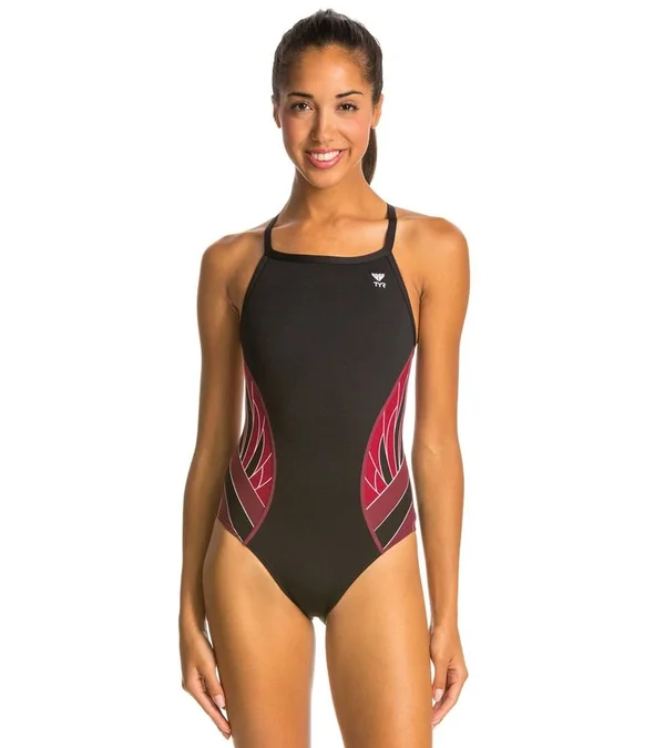 TYR Women's Phoenix Splice Diamondfit Swimsuit Burgundy 36 DPX7A