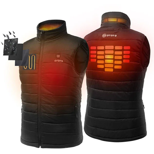 Ororo Men's Lightweight Heated Vest with Battery Pack, Black
