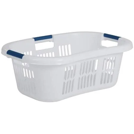 Rubbermaid Hip Hugger Laundry Basket - Standard, White, 1.86 Cu ft, Lightweight, Easy to Lift Plastic Laundry Basket by Visit The