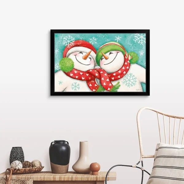 Let It Snow II Eyes Open, Black Framed Wall Art, 36x24, Great Big Canvas