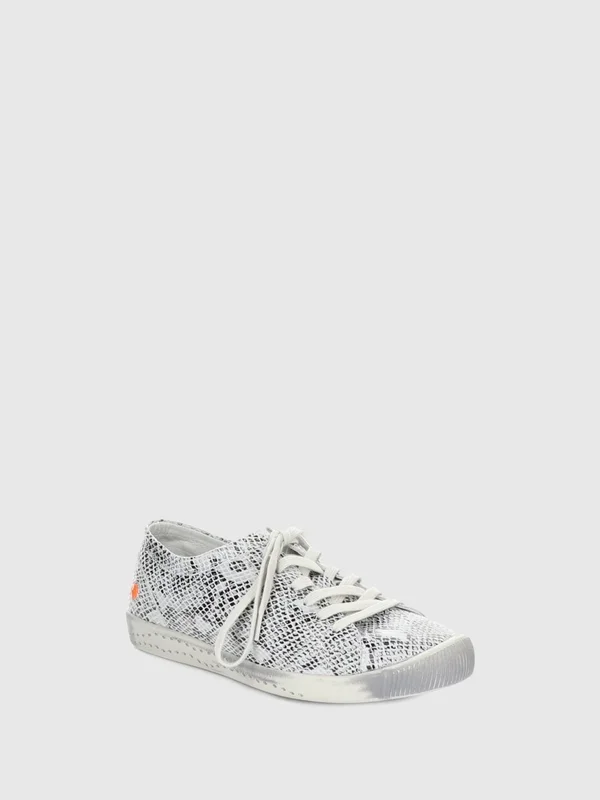 Softinos Black White Lace-Up Trainers - Overcube