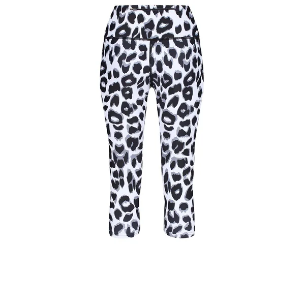 Snow Leopard Capri, Tikiboo Xs, White, Cropped Leggings