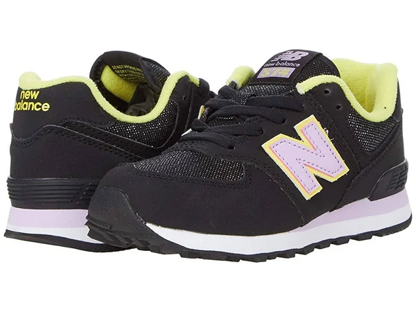 New Balance 574 P - Girls 1.5 Youth Black Sneaker W