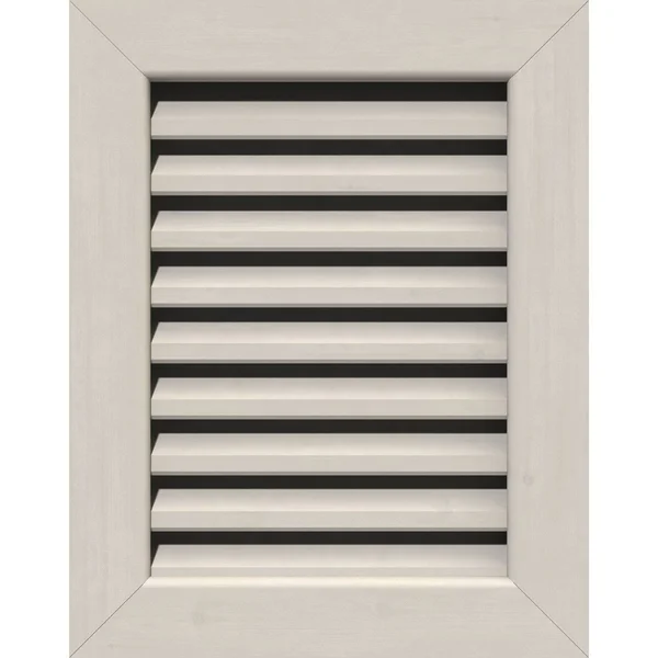 12 inchw x 16 inchh Vertical Gable Vent (17 inchw x 21 inchh Frame Size): Primed - Functional, Smooth Western Red Cedar Gable Ven