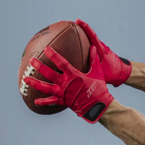 Cutters JE11 Signature Series Adult Football Receiver Gloves - L, Red