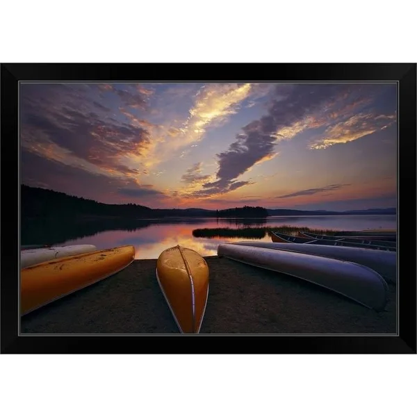 Morning at Lake of The Two Rivers Black Framed Print - 24 x 16