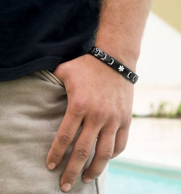 Black Stealth Medical ID Bracelet, Lauren&s Hope