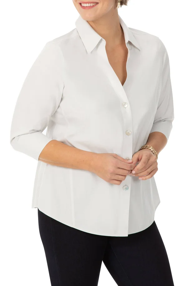 Foxcroft Paityn Non-Iron Cotton Shirt - Grey - 14W