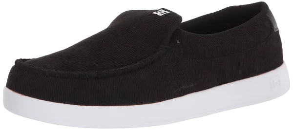 DC Mens Villain 2 Slip on Loafers - Black/Black/White, 8