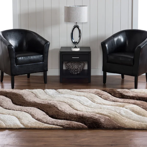 Linon Links Wave Shag Rug - Brown, 8x10 ft