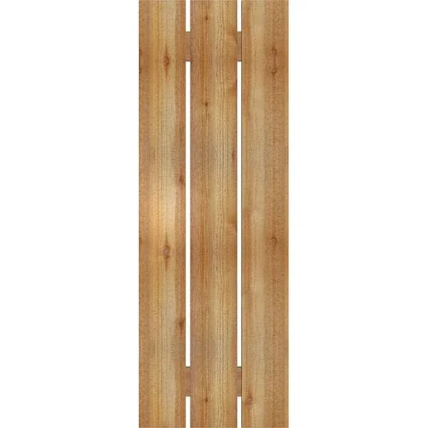 Ekena Millwork RBS06S17X049RWR 17 1/8x22W x 49x22H TimberCraft Three 5 3/8x22 Boards Spaced Board-n-Batten Shutters, Rough Sawn